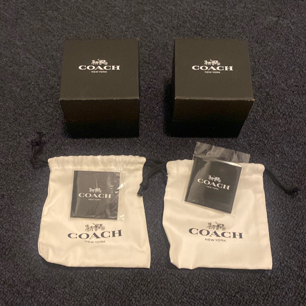 “2 “COACH Black Empty Watch Box w/ magnetic closure and ribbon